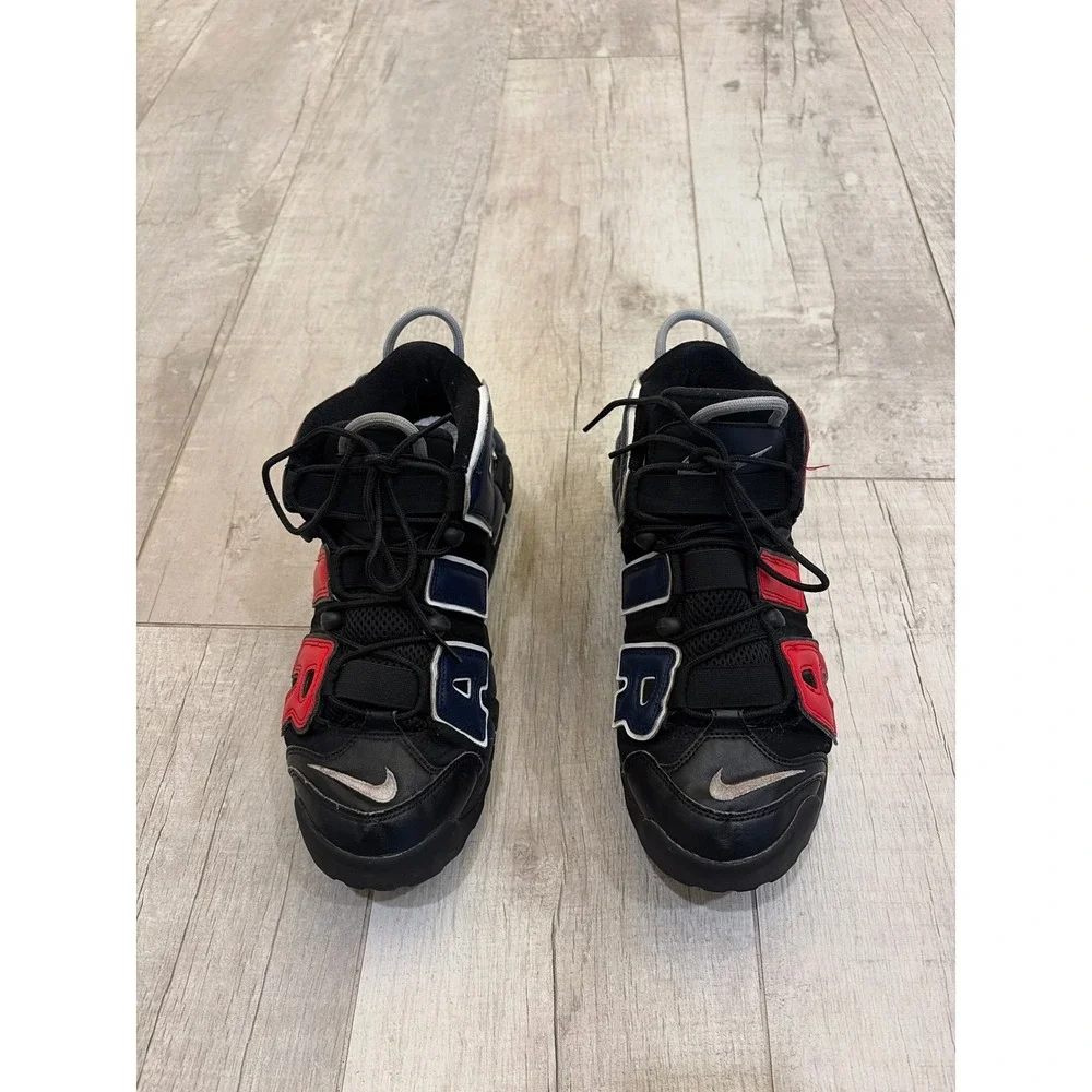 Nike Air More Uptempo 96 Split Black Red Navy DJ4400-001 Mens 11.5